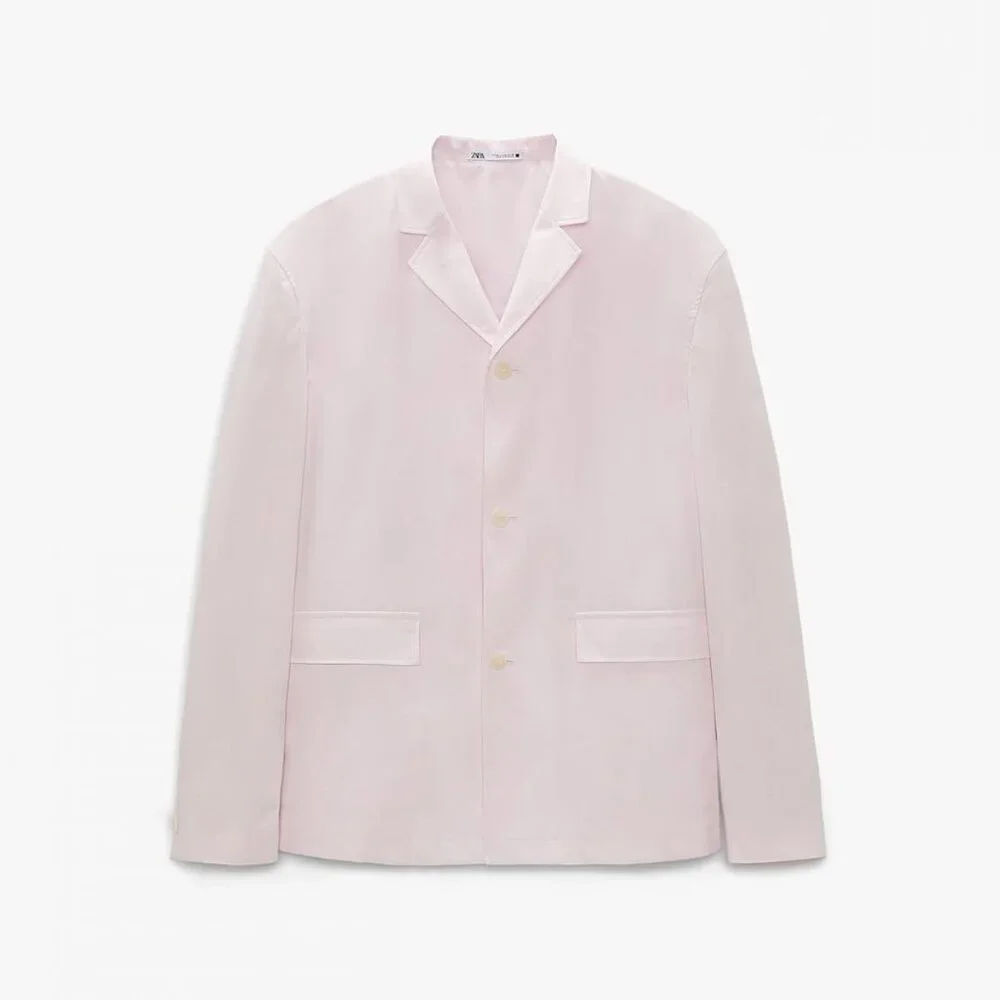 Zara Man Poplin Suit Jacket Blazer